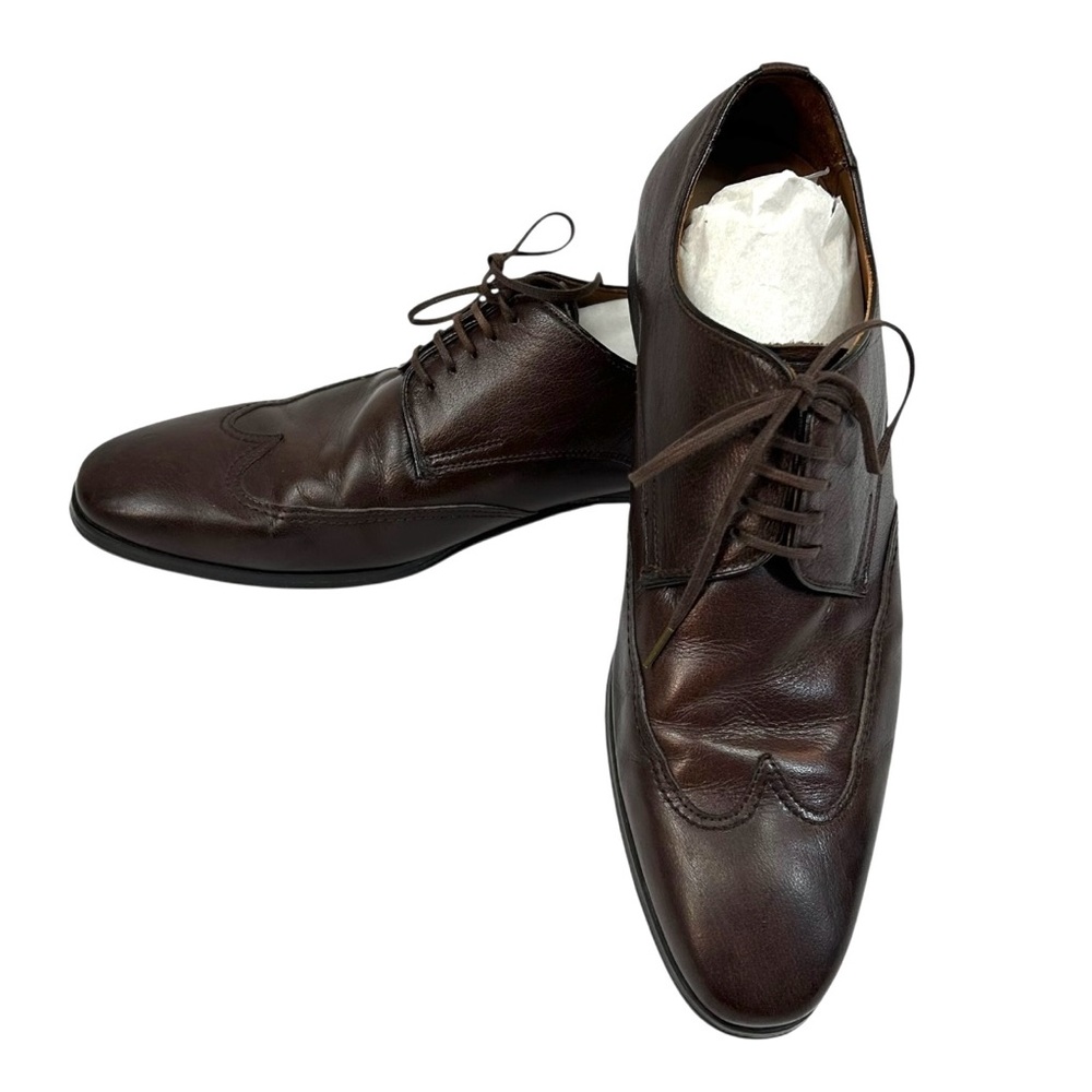 Cardiff Wingtip Oxford Loafers Dress Shoes Sz 8.5 l 42 Brown Leather w/Box $189